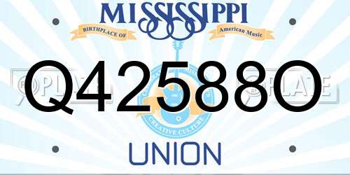 Q42588O Mississippi License Plate