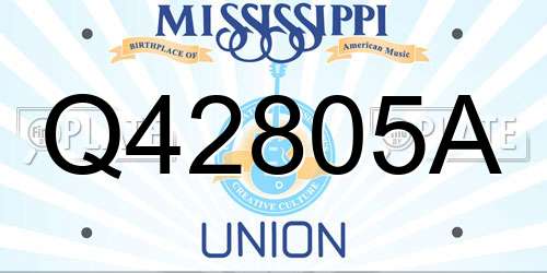 Q42805A Mississippi License Plate