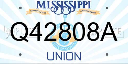 Q42808A Mississippi License Plate