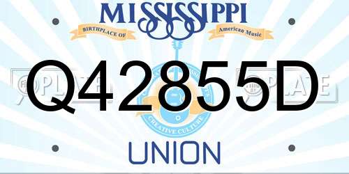Q42855D Mississippi License Plate