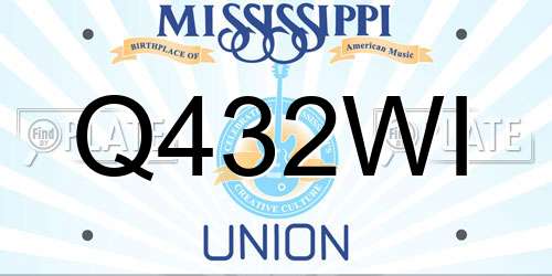 Q432WI Mississippi License Plate