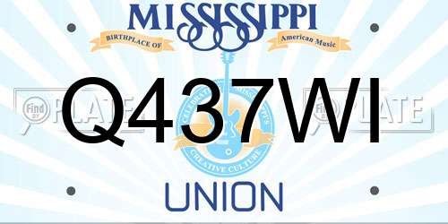 Q437WI Mississippi License Plate