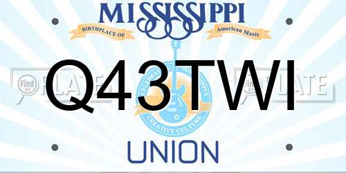 Q43TWI Mississippi License Plate
