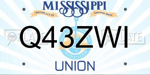 Q43ZWI Mississippi License Plate
