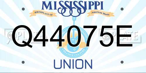 Q44075E Mississippi License Plate