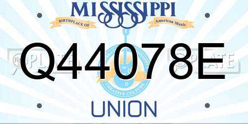 Q44078E Mississippi License Plate
