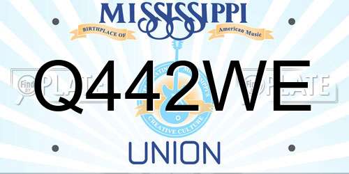 Q442WE Mississippi License Plate