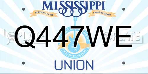 Q447WE Mississippi License Plate