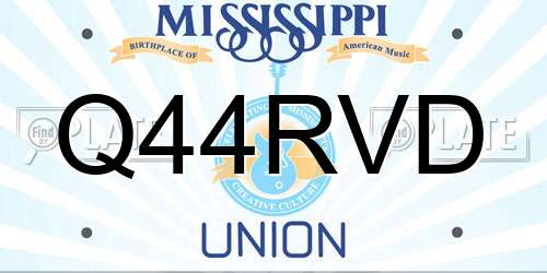 Q44RVD Mississippi License Plate