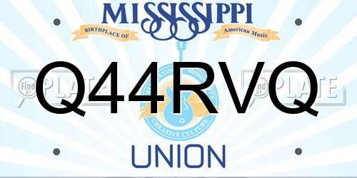 Q44RVQ Mississippi License Plate