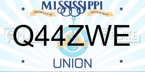Q44ZWE Mississippi License Plate