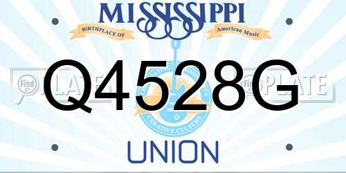 Q4528G Mississippi License Plate