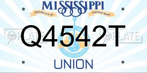 Q4542T Mississippi License Plate