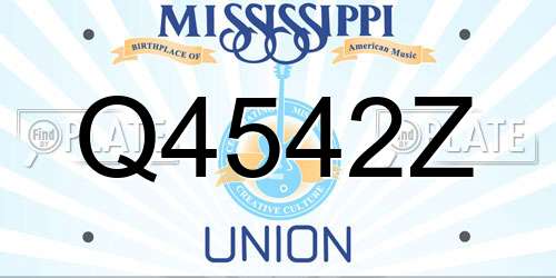 Q4542Z Mississippi License Plate