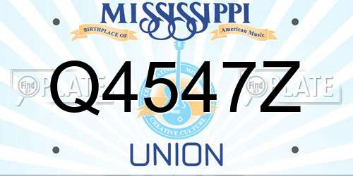 Q4547Z Mississippi License Plate