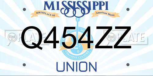 Q454ZZ Mississippi License Plate