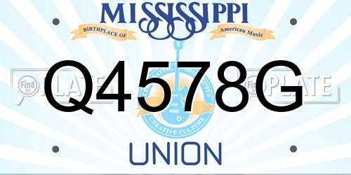 Q4578G Mississippi License Plate