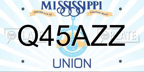 Q45AZZ Mississippi License Plate