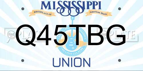 Q45TBG Mississippi License Plate