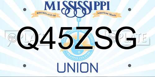 Q45ZSG Mississippi License Plate