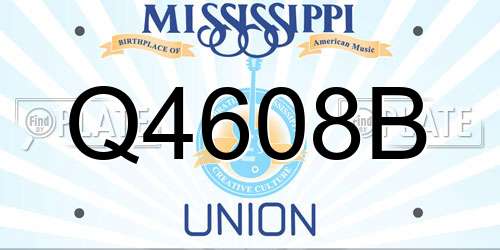 Q4608B Mississippi License Plate