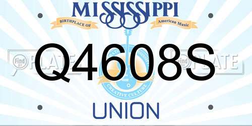 Q4608S Mississippi License Plate