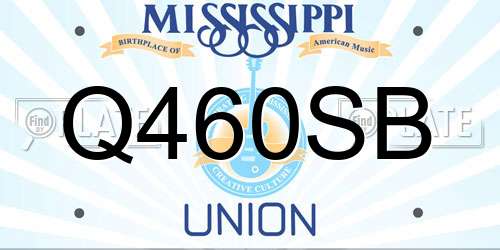 Q460SB Mississippi License Plate