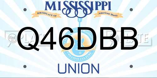 Q46DBB Mississippi License Plate