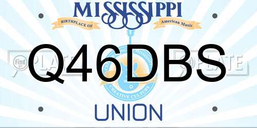 Q46DBS Mississippi License Plate