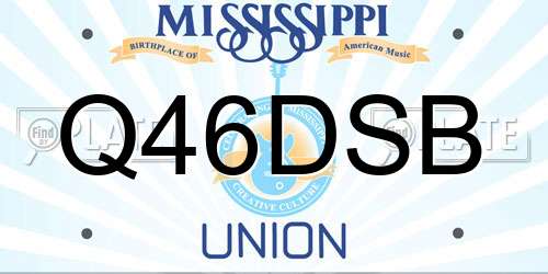 Q46DSB Mississippi License Plate