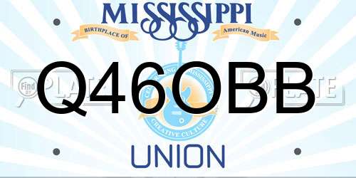 Q46OBB Mississippi License Plate