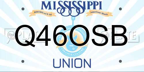 Q46OSB Mississippi License Plate