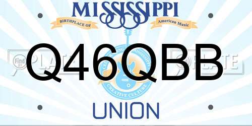 Q46QBB Mississippi License Plate