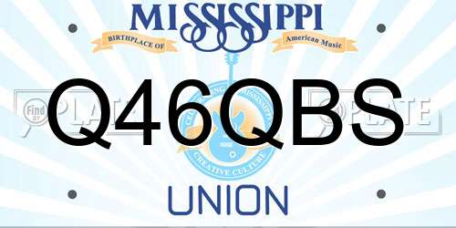 Q46QBS Mississippi License Plate