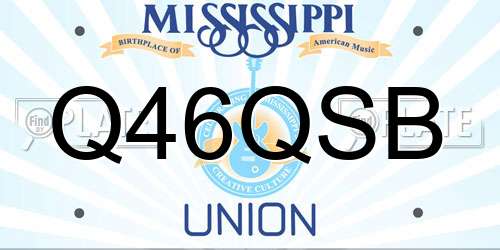 Q46QSB Mississippi License Plate