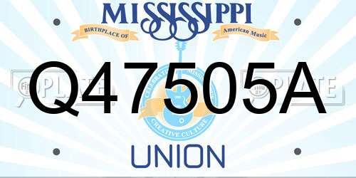 Q47505A Mississippi License Plate
