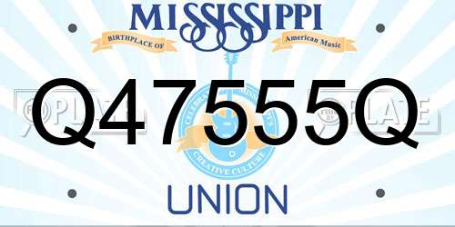 Q47555Q Mississippi License Plate