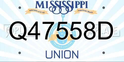 Q47558D Mississippi License Plate