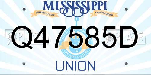 Q47585D Mississippi License Plate