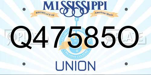 Q47585O Mississippi License Plate