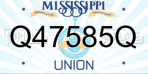 Q47585Q Mississippi License Plate