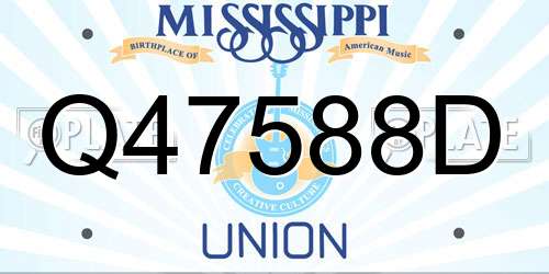Q47588D Mississippi License Plate