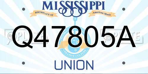 Q47805A Mississippi License Plate