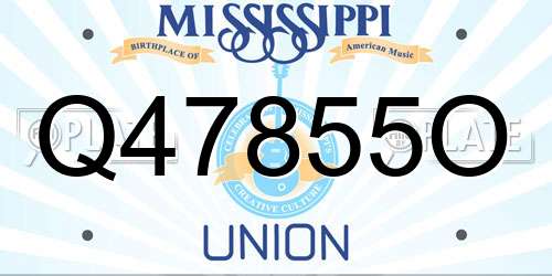 Q47855O Mississippi License Plate