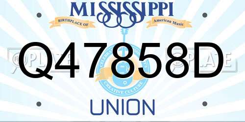 Q47858D Mississippi License Plate
