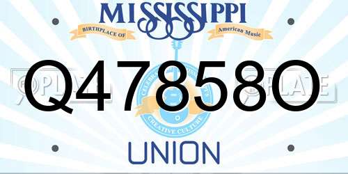 Q47858O Mississippi License Plate