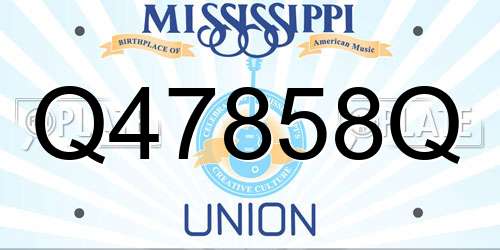 Q47858Q Mississippi License Plate