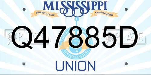Q47885D Mississippi License Plate