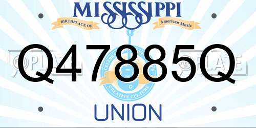 Q47885Q Mississippi License Plate