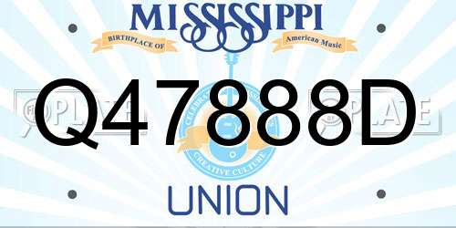 Q47888D Mississippi License Plate